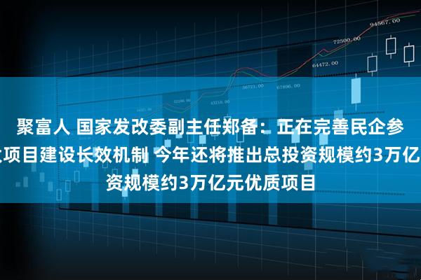 聚富人 国家发改委副主任郑备：正在完善民企参与国家重大项目建设长效机制 今年还将推出总投资规模约3万亿元优质项目